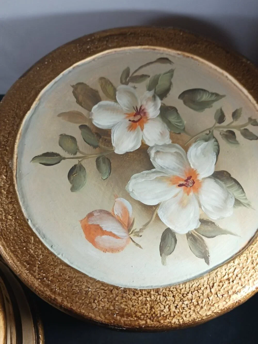 Vintage set of 2 Hand Painted Florentine Style Nesting (Stacking) Boxes